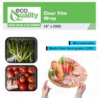 18" x 2000FT Clear Cling PE Food Wrap, Plastic Cling Wrap with Dispenser Cutter Box - BPA Free, Food Safe, Plastic Film Roll, Microwave & Freezer Safe Stretch Wrap for Food Service & Home Use (1) - Image 3