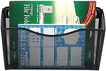 YBM HOME Mesh Wall Mount File Organizer Holder for Home and Office, Single Pocket Hanging File Holder for Folders, Documents, Letters, and Magazines, Black 6 Pack - Image 3