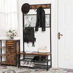 VASAGLE Coat Rack and Storage Bench, Hall Tree with 9 Hooks, Iron Frame - Image 4