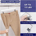 Amber Home 24 Pack White Wooden Pants Hangers with Adjustable Clips, 14" - Image 4