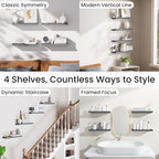 BAYKA Gray Floating Shelves 15.7in, Set of 4, Wall Mount Rustic Wood Shelf - Image 5