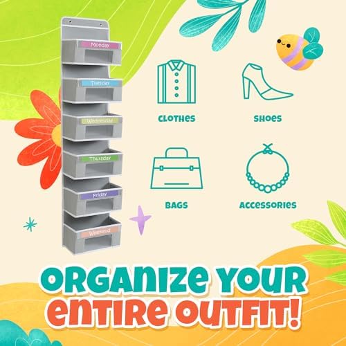 Weekly Clothes Organizer for Kids, Hanging Closet Daily Outfit Storage - Image 6