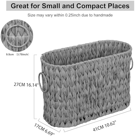 Coeusy Toilet Paper Storage Basket, Wicker Basket for Bathroom Organizer - Image 3