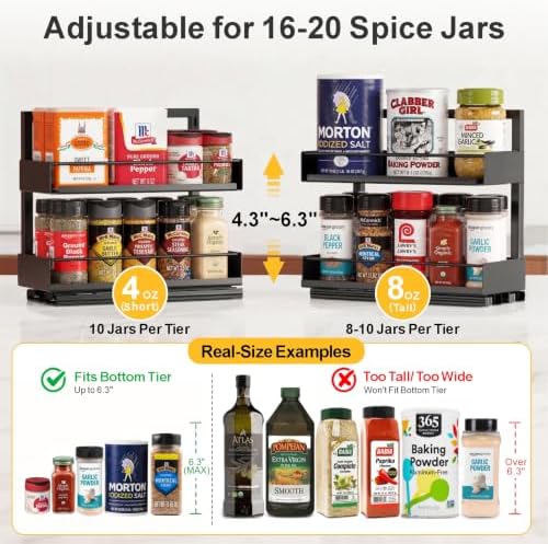 iSPECLE Pull Out Spice Rack - 2 Pack Spice Organization for Cabinet - Image 4