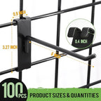 100 Pcs Gridwall Hooks, 6 Inch Grid Wall Hook Display for Gridwall Panel - Image 2