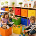 Yinder 12 Pcs Cube Storage Bin Rainbow 10.5''x10.5''x11'' Storage Cubes - Image 4
