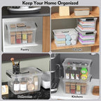 10 Liters Clear Boxes with Handles, Plastic Storage Tote Set of 6 - Image 7