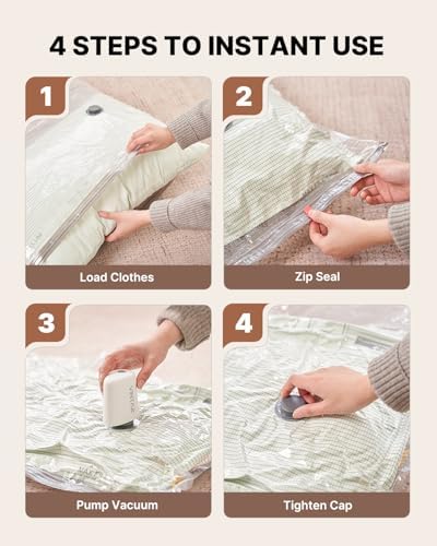 VINTAR 16 Pack Vacuum Seal Bags for Clothing Travel with Cordless Pump - Image 6