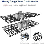 FLEXIMOUNTS 4-Pack 2x4ft Wall Shelf Garage Storage Rack Wall Mounted, Black - Image 2