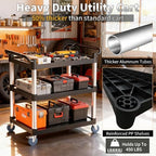 Utility Cart with Tangle-Free Wheels, Large Size 3 Tier Restaurant Cart - Image 3