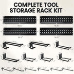 Garage Tool Organizer Wall Mount, 66 Inch Heavy Duty Garage Organization System with 13 Adjustable Hooks, Garden Tool Storage Rack for Garage, Yard & Shed, Holds Up to 520 lbs - Image 6