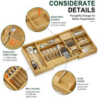 Bamboo Expandable Kitchen Drawer Organizer, 17.8-30 in,Natural - Image 5