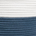 20x15 Inch Extra Large Round Cotton Rope Storage Basket with Lid, Decorative Woven Bin with Cover for Living Room Bedroom Closet, Dark Blue - Image 4