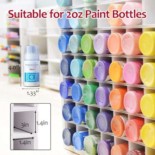 64 Grids Paint Organizer, Wall Mountable Craft Paint Storage Rack - Image 2