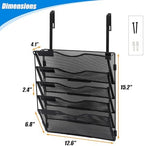 EASEPRES 5 Pocket Mesh Hanging Wall File Organizer with Hangers & Nametag Label, Wall Mounted Mail Paper Document Folder Holder, Clipboard Storage Organization Magazine Rack for Office Cubicle, Black - Image 2