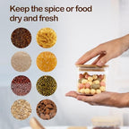 D2scrma 22oz/0.7Qt/650ml Square Glass Storage Containers with Lids 6-Pack - Image 4