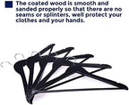 JS Hanger Wooden Coat Hangers, 20 Pack High Grade Wood Suit Hangers with Non Slip Pant Bar - Extra Smooth and Splinter Free Black Finish Wooden Suit Hangers for Closet Organization - Image 6