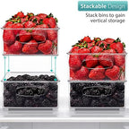 Sorbus Fridge Organizers and Storage, Clear Stackable Bins (Medium, 4 Pack) - Image 3