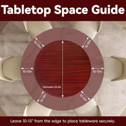 23.6 Inch Wood Lazy Susan for Tabletop, Large Lazy Susan (Walnut Color) - Image 6