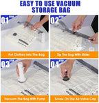 18 Pack Vacuum Storage Bags for Travel with Rechargeable Cordless Pump, Vacuum Seal Bags for clothing with Hand Pump, Portable Space Saver Bags for Clothes, Compression Packing for Luggage,Bedding - Image 7