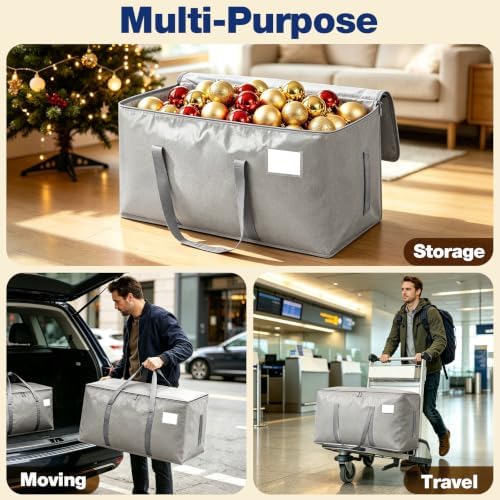 6 Pack Heavy Duty Waterproof Moving Bags, Foldable Totes - Image 6