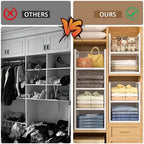 3 Pack Stackable Closet Organizers and Storage Basket, Wire Closet Shelf Organizer Storage Bins, Pull-Out Sweatshirt Organizer for Wardrobe Cupboard, Space-Saving Cube Clothes Storage Drawer, White - Image 7