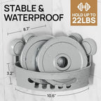 LEVERLOC Corner Shower Caddy Suction Cup, shower shelves suction cup, Grey - Image 3