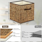 homyfort 12x12 Cube Storage Bins - Fabric Cubby Bins with Dual Handles, Collapsible Storage Organizer for Shelf, Closet, Nursery, Set of 6 （PRINTING instead of Rattan Weaving） - Image 3