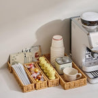 Berdeng Kitchen Drawer Organizer for Utensils, Silverware Tray Cutlery Organizer, PE Rattan Handwoven Storage Basket with Iron Frame, 2-Inch Fit for Shallow Drawers, 15" x 6" x 2" (Set of 3) - Image 6