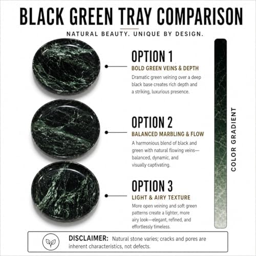 YKAJO Emerald Green Round Marble Tray, 10" Deep Catchall Vanity Organizer - Image 4