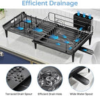 TOOLF Expandable Dish Drying Rack for Kitchen Counter, 16.7-26.8in, Black - Image 6