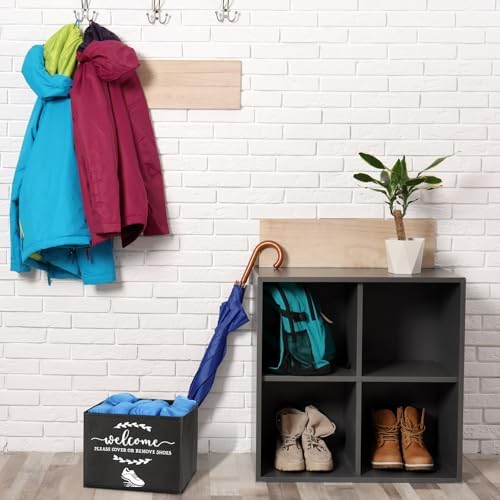 Suzile 200 Pcs Disposable Shoe Covers with 2 Pcs Box Open House Supplies Foldable Booties Shoe Covers Holder Storage Bin for House Indoor Guest Supplies, 10 x 10 x 8 Inch (Black,Gray,Blue) - Image 5