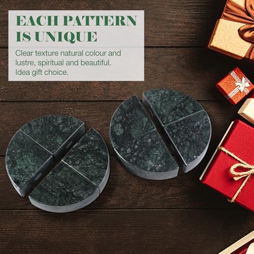 Karibiber Marble Bookend for Shelves, Non-Skid Bookends for Heavy Books, Heavy Duty Book Stopper for CDs, Luxury Book Shelf Holder, Quarter Circle Design Book Ends Decorative, Indian Green, Set of 2 - Image 5