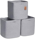 NaturalCozy Storage Cubes 11 Inch Cotton Rope Woven Baskets for Organizing, 3-Pack | Cube Storage Bin | Square Storage Baskets for Shelves Organizer, Classroom, Kids Toy Bins, Closet, Baby Nursery by NaturalCozy