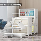 UAMFURI Stackable Storage Bins with Lid, 156QT Plastic Cabinet with Wheels - Image 4