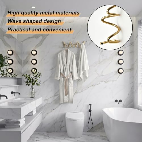 RRG Wavy Wall Mount Coat Rack,11.4 Inch Gold Heavy Duty Wave Hook Strip - Image 5