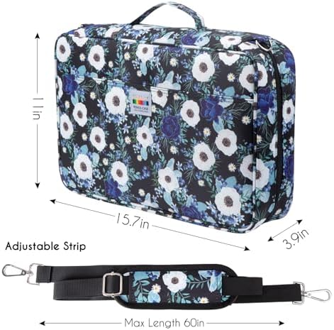 YOUSHARES Big Capacity Colored Pencil Case - 480 Slots large Pen Case Organizer with Multilayer Holder for Prismacolor Colored Pencils & Gel Pen (Silver Lotus) - Image 2