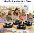 6 Pack Classroom Caddy with Handle, 6 Compartment (Black) - Image 5