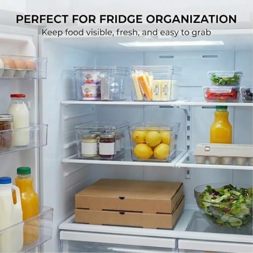 MOONEDGE 6-Pack 10x6x5 Stackable Small Clear Storage Bins with Lids - Image 6