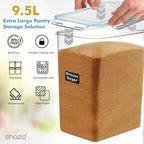 Shazo 2 PC (9.5L | 321 Oz) Extra Large Bulk Food Storage Containers with Airtight Lids for Flour, Sugar, Rice, Cereal & Pasta - Leakproof, BPA-Free Plastic Canisters for Kitchen & Pantry Organization - Image 5