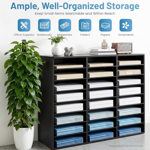 24 Slot Literature Organizer, Wooden Mail Sorter for Classroom - Image 3