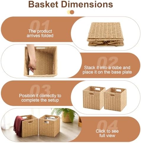 Paper Rope Storage Baskets Set (2, Natural) - Image 4