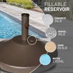 US Weight Fillable Outdoor Umbrella Base - Use with Patio Table - Bronze - Image 4