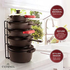 Cuisinel Pan Organizer for Cast Iron, XL 5-Tier Rack, Matte Black 15.9" - Image 5