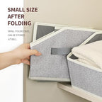 Homsorout Trapezoid Closet Shelf Organizer - Large Baskets for Organizing, Storage Baskets for Shelves, Cubbies Storage Bins for Clothes, Books, Blankets, 4 Pack, Light Gray - Image 5