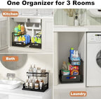 REALINN Under Sink Organizer, L-Shaped 2 Tier Pull Out Cabinet Organizer - Image 6