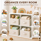 Yinder 4 Pcs Cube Storage Bin, Beige 14''x10''x8'' Storage Cubes - Image 5