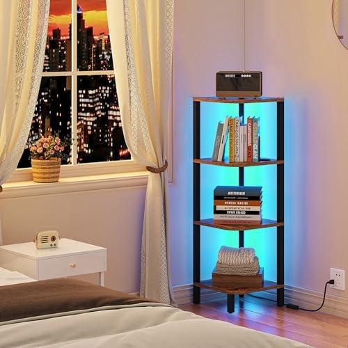 TUTOTAK Corner Shelf, 4-Tier Corner Bookshelf for Small Space by ChoosetutotakFurnitureBuildYourCozyHome