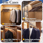 12 Pack Hotel Suit Hangers 17.5" Anti-Theft Security Hangers, Brown - Image 5