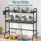 HOWDIA 3-Tier Over The Sink Dish Drying Rack,Stainless Steel Dish Rack - Image 6